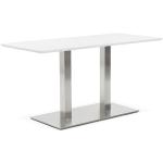 Kokoon Design Table à Manger Design en Acier et Bois Recta Blanc 150 cm - DT00870WH