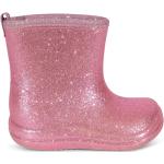 Bottes de pluie roses en caoutchouc à paillettes Pointure 24 avec un talon jusqu'à 3cm look casual pour enfant 