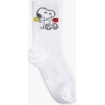 Chaussettes de sport blanches Snoopy Tailles uniques look fashion pour femme en promo 