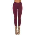Jeans skinny Koucla rouge bordeaux stretch Taille L look fashion pour femme 