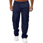Pantalons en lin bleu marine à paillettes imperméables Taille 3 XL look urbain pour homme 