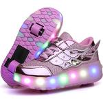 KOWO Chaussures/Baskets à LED, Chaussures de Patinage à roulettes Lumineuses LED, pour Filles Garçons et Garçons Unisexes, Unique Double Rétractables Roues Rechargeables, Sports de Plein Air
