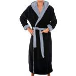 Peignoirs Kimono noirs en coton à capuche Taille 4 XL plus size look fashion pour homme 