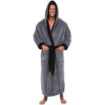 Peignoirs Kimono gris en coton à capuche Taille 4 XL plus size look fashion pour homme 