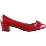 KRISP Ballerines Talon Nœud Chaussures Femme Habillées Vernis Chic Mode, Rouge, 41 EU (8 UK), 4241-RED-8