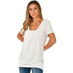 T-shirts tunique Krisp blanc crème en jersey à manches courtes Taille XL classiques pour femme 