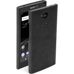 Housses Sony Xperia L2 noires en cuir look vintage 