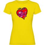 T-shirts I love Kruskis jaunes en coton à manches courtes à col rond Taille XXL pour homme 