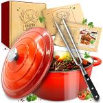 Fourchettes à viande rouges en fonte avec couvercle diamètre 26 cm 