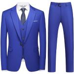 Pantalons de costume de mariage bleus en viscose Taille L look fashion pour homme 