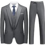 Pantalons de costume de mariage gris foncé en viscose Taille L look fashion pour homme 