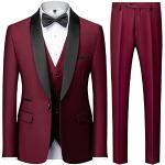 Pantalons de costume de mariage rouge bordeaux Taille XL look fashion pour homme 