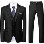 Pantalons de costume de mariage noirs en viscose Taille 3 XL look business pour homme 