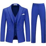 Pantalons de costume de mariage bleus en viscose Taille L look fashion pour homme 