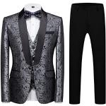 Pantalons de costume de mariage argentés Taille XL look fashion pour homme 