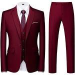 Pantalons de costume de mariage rouge bordeaux en viscose Taille XS look fashion pour homme 