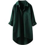 Chemises d'automne vertes à effet léopard en soie à manches longues Taille XL plus size look fashion pour femme 