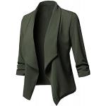 Blazers en cuir verts pied de poule en velours avec ceinture à motif poule à manches courtes Taille 3 XL plus size look fashion pour femme 