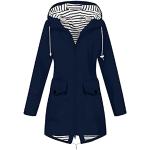 Vestes vintage bleues imperméables coupe-vents à capuche Taille 5 XL petite look fashion pour femme 