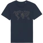 T-shirts bleus en coton imprimé carte du monde Taille XS look fashion pour homme 