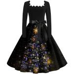 Robes de cocktail pour fêtes de Noël noires à col en V Taille XL plus size look fashion pour femme 