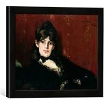 Kunst für Alle 'Encadré Image de Edouard Manet Berthe Morisot (1841–95) Reclining, 1873, d'art dans Le Cadre de Haute qualité Photos Fait Main, 40 x 30 cm, Noir Mat