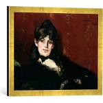 Kunst für Alle 'Encadré Image de Edouard Manet Berthe Morisot Impression d'art dans Le Cadre de Haute qualité Photos Fait Main (1841–95) Reclining, 1873, 60 x 40 cm, Or Raya