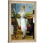 Kunst für Alle 'Encadré Image de Edouard Manet Nana, 1877, d'art dans Le Cadre de Haute qualité Photos Fait Main, 40 x 60 cm, Argent Raya
