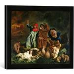 Kunst für Alle 'Encadré Image de Eugène Delacroix Dante (1265–1321) and Virgil (70–19 BC) in The Underworld, 1822, d'art dans Le Cadre de Haute qualité Photos Fait Main, 40 x 30 cm, Noir Mat