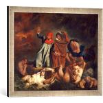Kunst für Alle 'Encadré Image de Eugène Delacroix La Barque de Dante, Art Impression dans Le Cadre de Haute qualité Photos Fait Main, 60 x 40 cm, Argent Raya