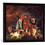Kunst für Alle 'Encadré Image de Eugène Delacroix La Barque de Dante, Art Impression dans Le Cadre de Haute qualité Photos Fait Main, 60 x 40 cm, Noir Mat
