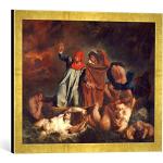 Kunst für Alle 'Encadré Image de Eugène Delacroix La Barque de Dante, Art Impression dans Le Cadre de Haute qualité Photos Fait Main, 60 x 40 cm, Or Raya