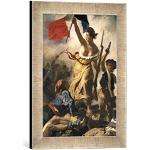 Kunst für Alle 'Encadré Image de Eugène Delacroix La liberté guidant Le Peuple, d'art dans Le Cadre de Haute qualité Photos Fait Main, 30 x 40 cm, Argent Raya