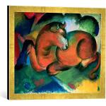 Kunst für Alle 'Encadré Image de Franz Marc Taureau Rouge, 1912, d'art dans Le Cadre de Haute qualité Photos Fait Main, 60 x 40 cm, Or Raya