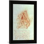 Kunst für Alle 'Encadré Image de Leonardo da Vinci Codex Madrid II/154 – V Design, en Pression dans Le Cadre de Photos, 30 x 40 cm Fait Main de qualité, Noir Mat