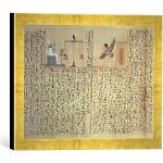 Kunst für Alle 'Encadré Image de Peinture Osiris et peser du cœur/ägypt., égyptien Impression d'art dans Le Cadre de Haute qualité Photos Fait Main, 40 x 30 cm, Doré Raya