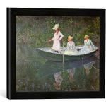 Cadres photos Kunst für Alle noirs à motif bateaux Claude Monet 30x40 