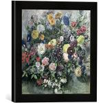 Kunst für Alle 'Image encadrée de Eugène Delacroix Bouquet of Flowers, en Pression dans la Haute qualité Cadre de Photos, Fait Main 30 x 30 cm, Noir Mat