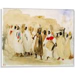 Kunst für Alle Image sur Verre: Eugène Delacroix Procession de Musiciens à Tanger, Image de Haute qualité, Impression d'art Brillante sur Verre Pur, 60x40 cm