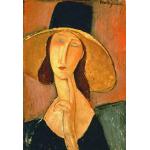 Kunst für Alle Reproduction/Poster: Amedeo Modigliani Jeanne Hebuterne avec un grand chapeau - Affiche, Reproduction artistique de haute qualité, 55x80 cm