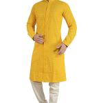 Chemises jaunes en coton Taille 3 XL style ethnique pour homme 