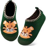 Chaussons verts en caoutchouc à motif tigres en tricot respirants Pointure 35 look fashion pour enfant en promo 