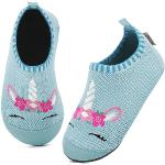 Chaussures montantes bleues en tissu à motif licornes respirantes Pointure 29 look fashion pour enfant en promo 