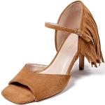 Sandales à talons marron Pointure 35 look sportif pour femme 