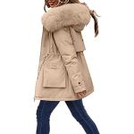 Vestes d'hiver kaki imperméables à capuche sans manches Taille L look fashion pour femme en promo 