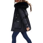 Vestes d'hiver noires imperméables à capuche sans manches Taille L look fashion pour femme en promo 