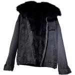 Vestes d'hiver noires en fourrure Taille XL look fashion pour femme en promo 