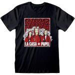 La CASA De Papel Money Heist Group Sketch T-Shirt, Adultes, S-5XL, Schwarz, Merce Ufficialee