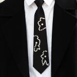 Cravates noires à perles look business pour homme 