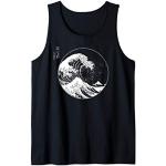 T-shirts à imprimés noirs Pays Hokusai Taille S look asiatique pour homme 